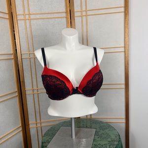 Victoria secret red black lace